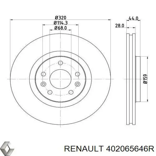 Frenos delanteros Renault (RVI) 402065646R precio, desde 47,74 EUR