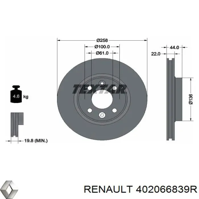 Comprar 402066839R Renault (RVI) Freno de disco delantero