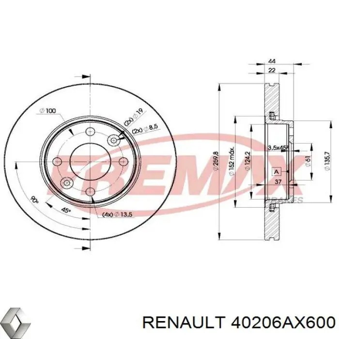 Freno de disco delantero Nissan Versa E12X