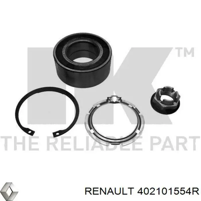 402101554R Renault (RVI) cojinete de rueda delantero