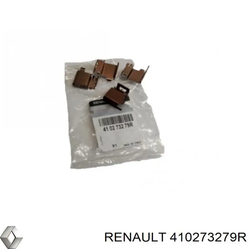 Juego de resortes de sujeción de pastillas de freno delanteras 410273279R Renault (RVI)