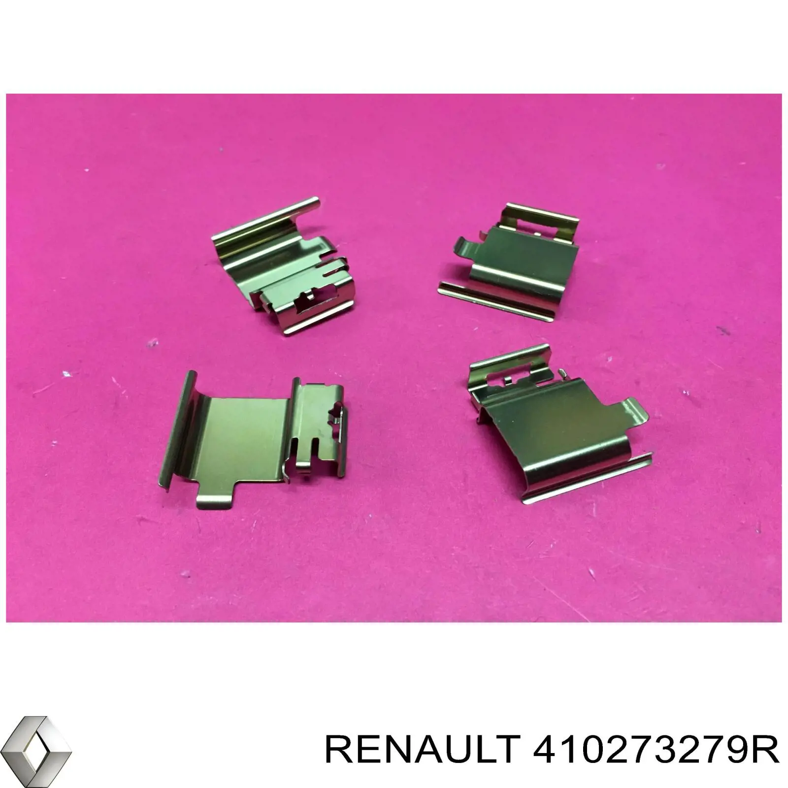 Juego de resortes de sujeción de pastillas de freno delanteras 410273279R Renault (RVI)