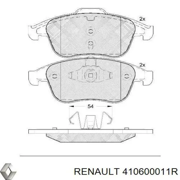 410600011R Renault (RVI) pastillas de freno delanteras