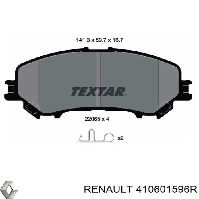 410601596R Renault (RVI) pastillas de freno delanteras