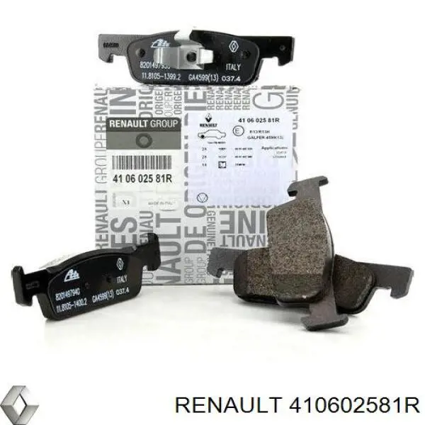 410602581R Renault (RVI) pastillas de freno delanteras