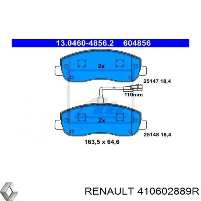 Pastillas freno delanteras Renault (RVI) 410602889R precio, desde 29,73 EUR