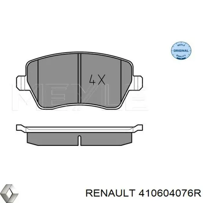 410604076R Renault (RVI) pastillas de freno delanteras
