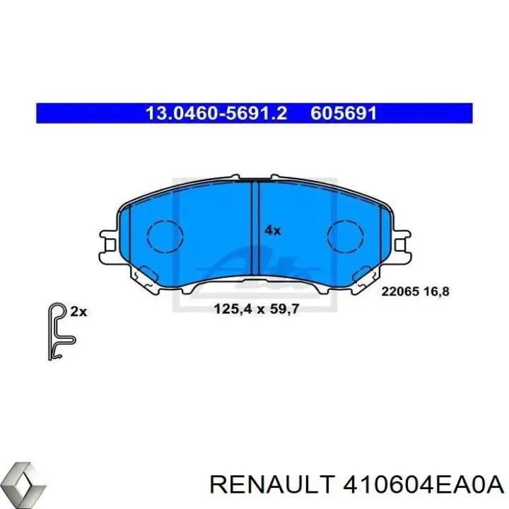 Comprar 410604EA0A Renault (RVI) Pastillas delanteras de freno