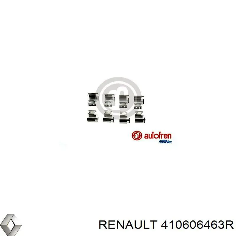 Juego de resortes de sujeción de pastillas de freno delanteras 410606463R Renault (RVI)
