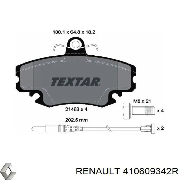 410609342R Renault (RVI) pastillas de freno delanteras