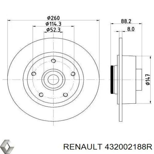 Comprar 432002188R Renault (RVI) Disco de freno trasero