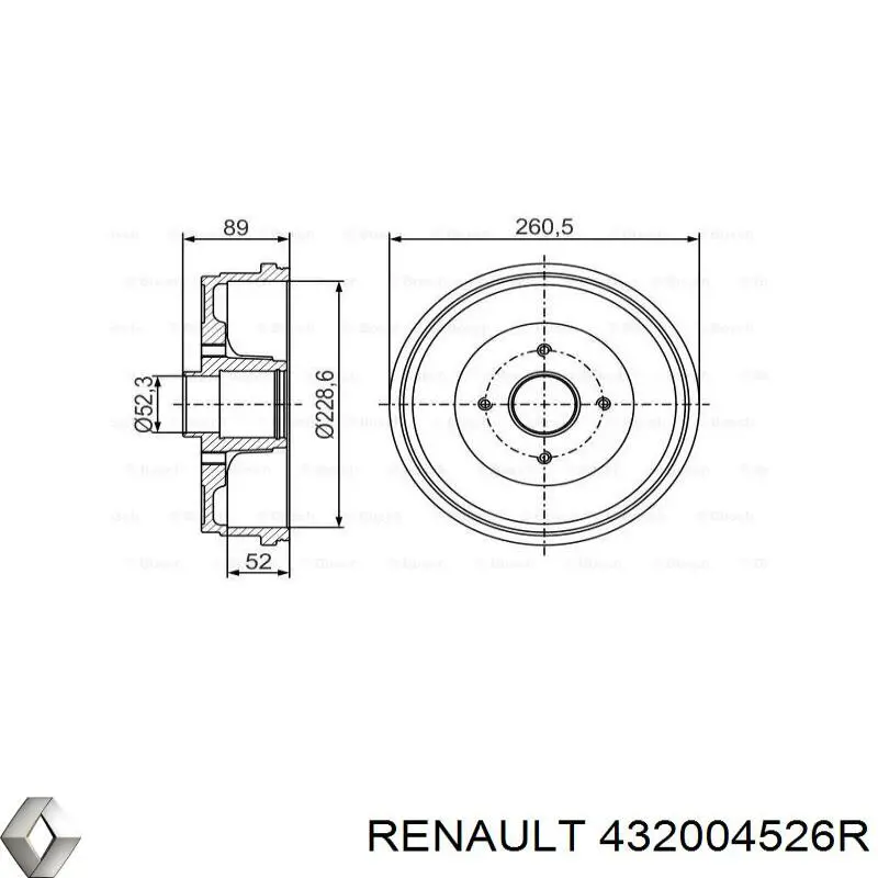 432004526R Renault (RVI) freno de tambor trasero