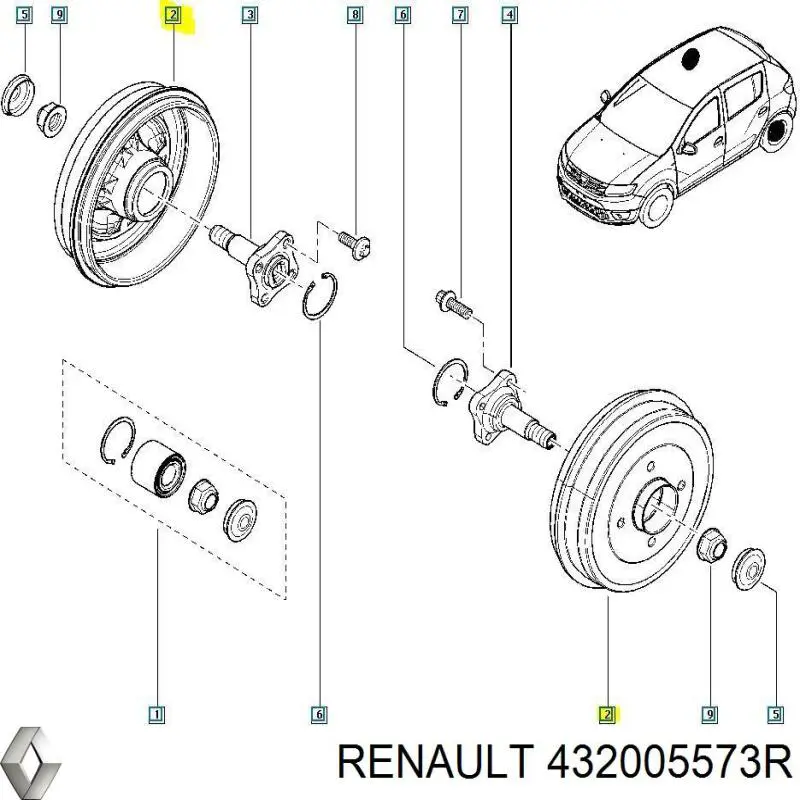 Comprar 432005573R Renault (RVI) Tambor de freno trasero