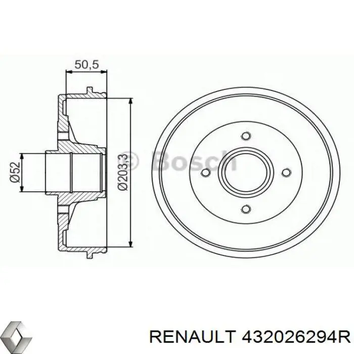 Comprar 432026294R Renault (RVI) Tambor de freno trasero