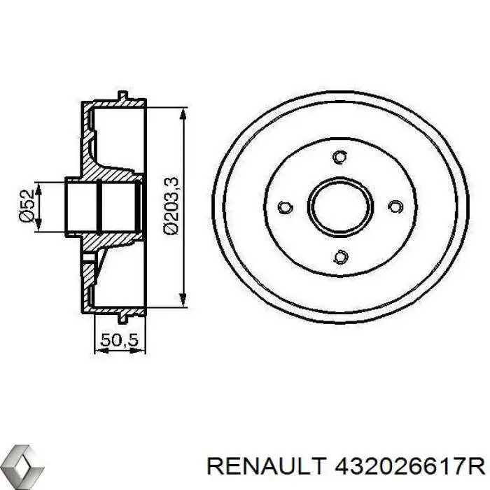 432026617R Renault (RVI) freno de tambor trasero