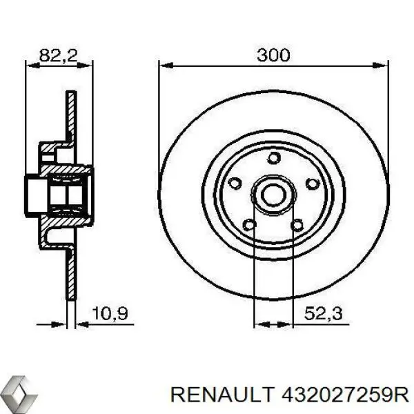 Disco de freno trasero Renault (RVI) 432027259R precio, desde 48,45 EUR