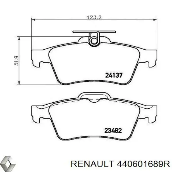 Comprar 440601689R Renault (RVI) Pastillas traseras de freno