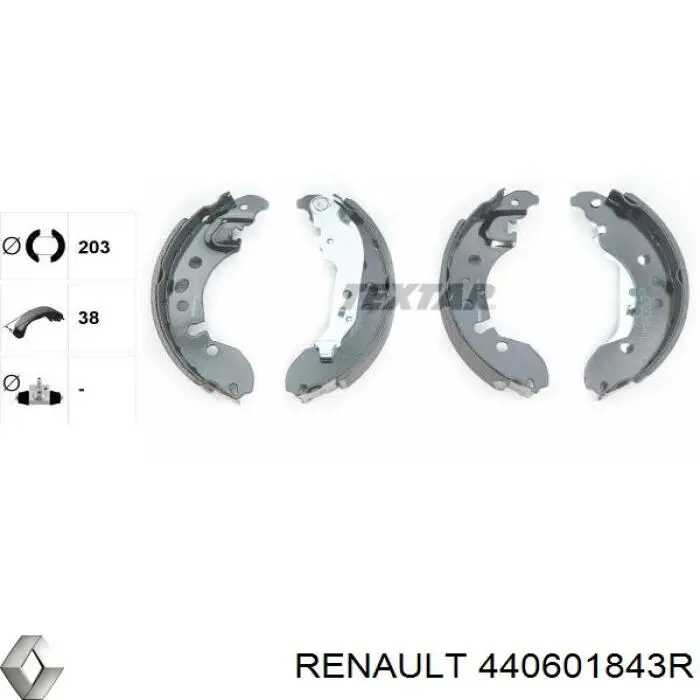 Zapatas de freno de tambor traseras Renault (RVI) 440601843R precio, desde 28,54 EUR