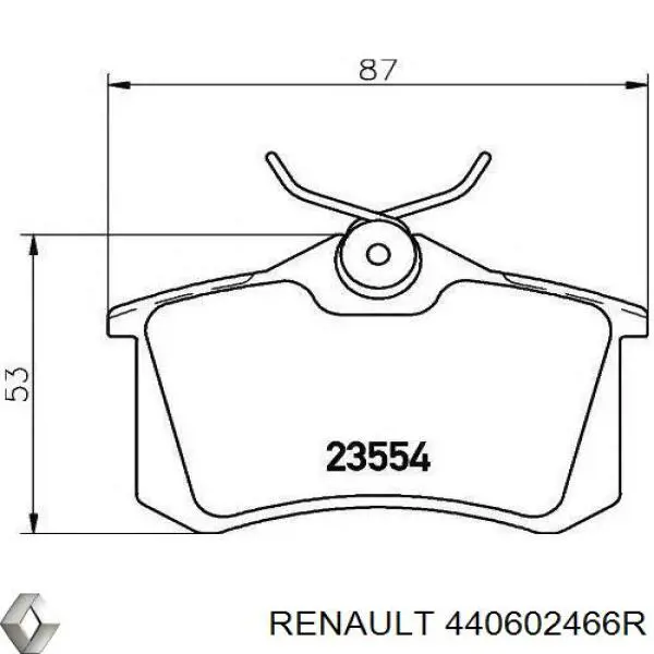 440602466R Renault (RVI) pastillas de freno traseras