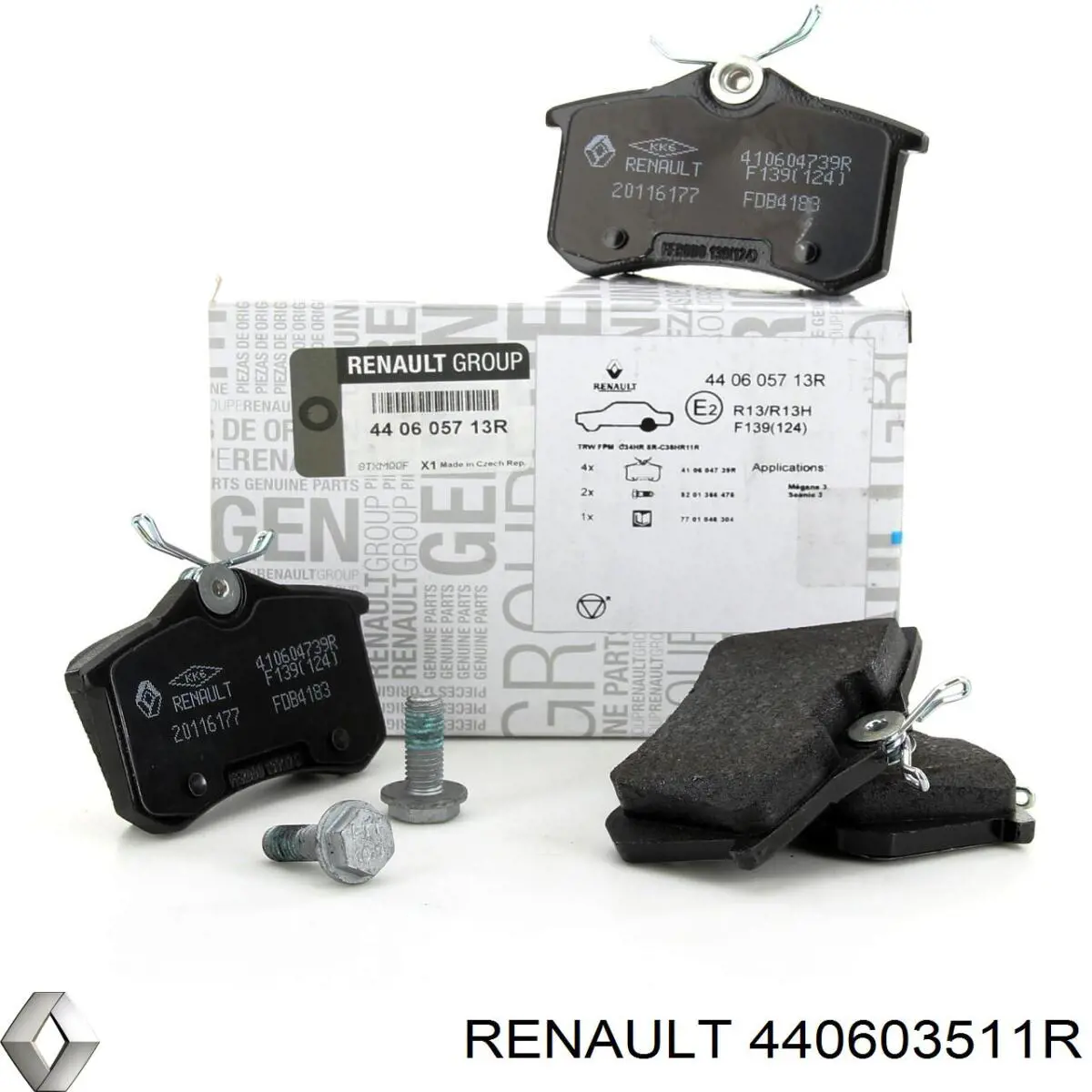 Pastillas de freno traseras 440603511R Renault (RVI)