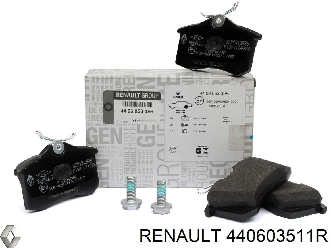 440603511R Renault (RVI) pastillas de freno traseras