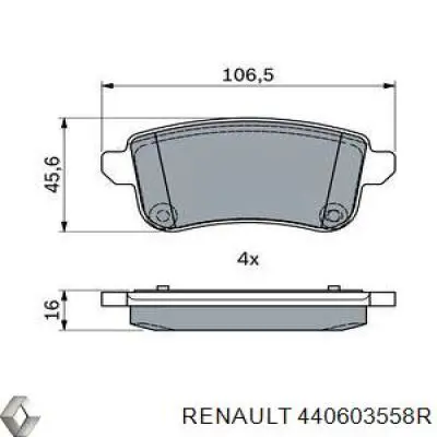 Pastillas traseras de freno Renault (RVI) 440603558R precio, desde 24,36 EUR