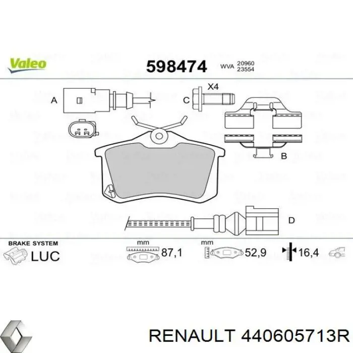 Pastillas de freno traseras Renault Megane 2 LM0, LM1