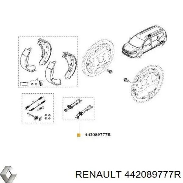 Mecanismo expansor de las zapatas del freno de estacionamiento Renault (RVI) 442089777R precio, desde 34,67 EUR