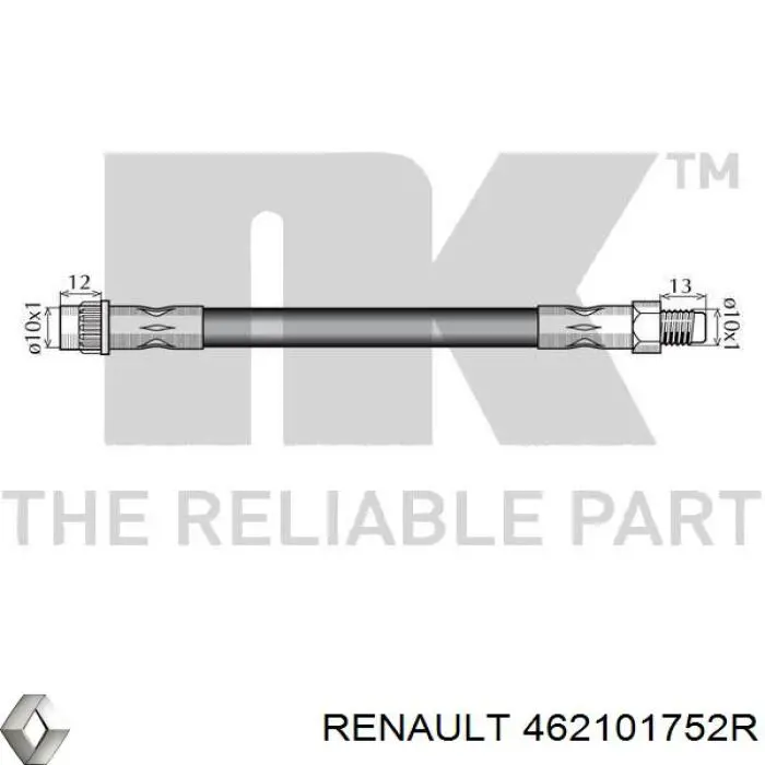 Manguera de freno trasera Renault (RVI) 462101752R precio, desde 12,37 EUR
