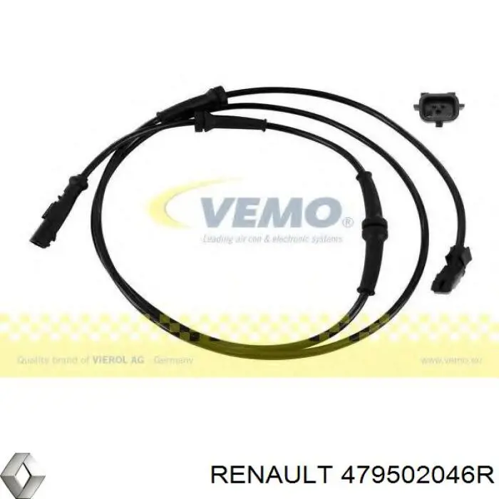 479502046R Renault (RVI) sensor abs trasero derecho