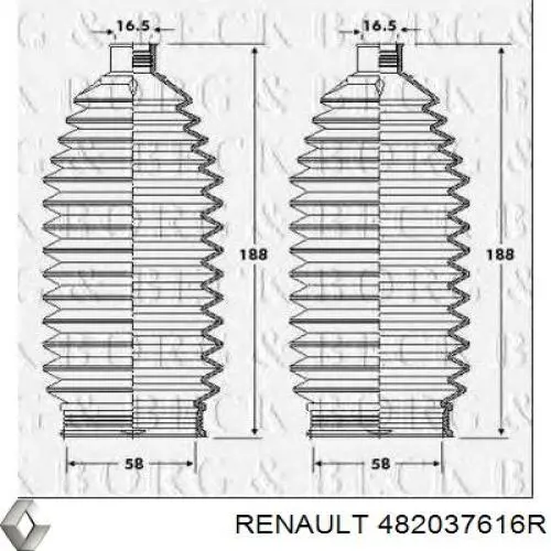 482037616R Renault (RVI) fuelle, dirección