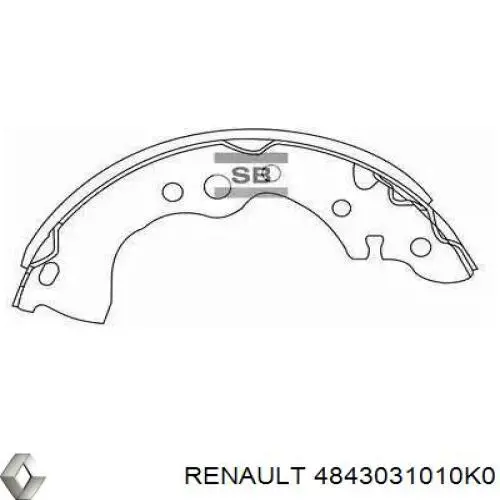 4843031010K0 Renault (RVI) zapatas de frenos de tambor traseras