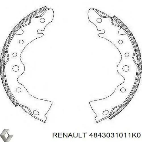 4843031011K0 Renault (RVI) zapatas de frenos de tambor traseras