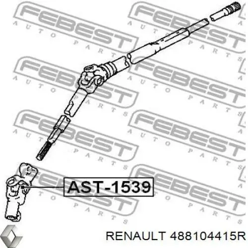 Eje superior de la columna de dirección Renault (RVI) 488104415R precio, desde 85,67 EUR