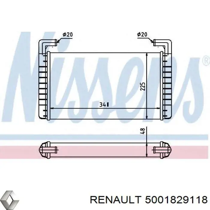 5001829118 Renault (RVI) radiador de calefacción