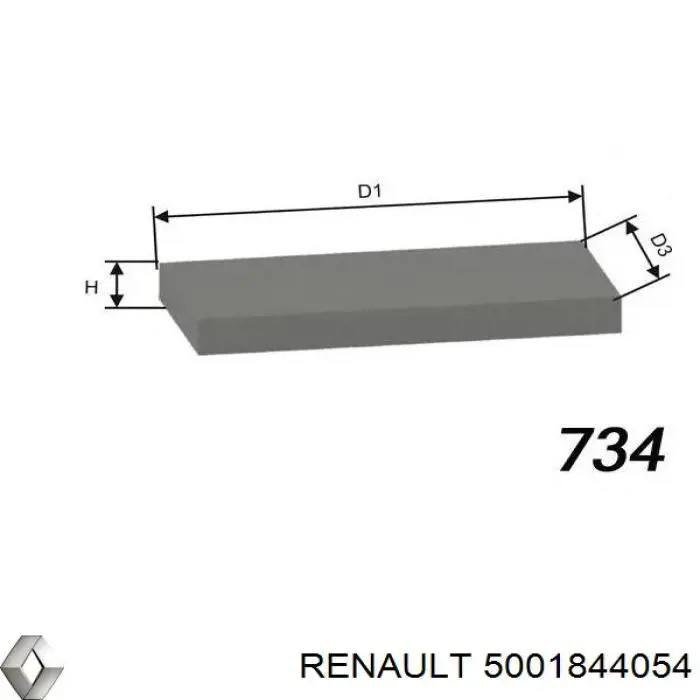 Comprar 5001844054 Renault (RVI) Filtro de aire del habitáculo