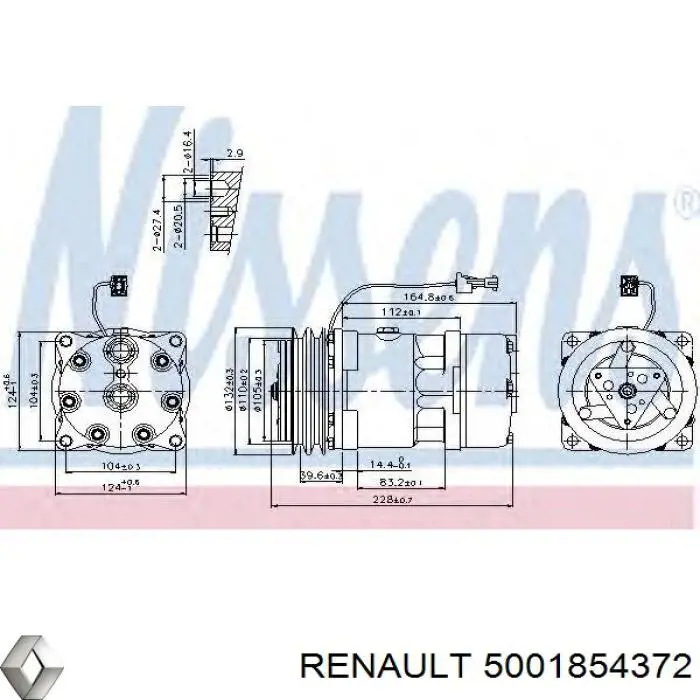 Comprar 5001854372 Renault (RVI) Compresor de aire acondicionado coche