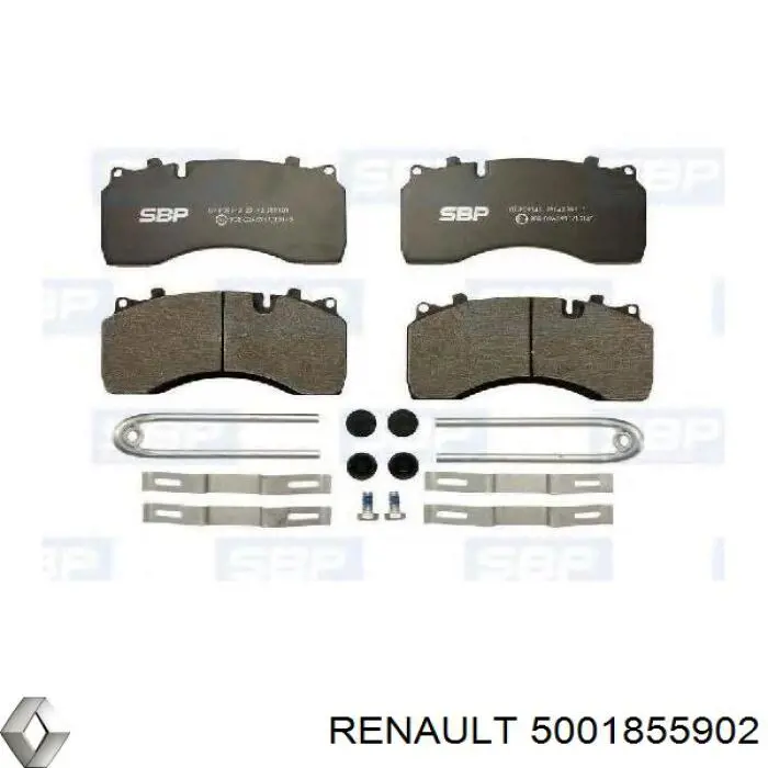 5001855902 Renault (RVI) pastillas de freno delanteras