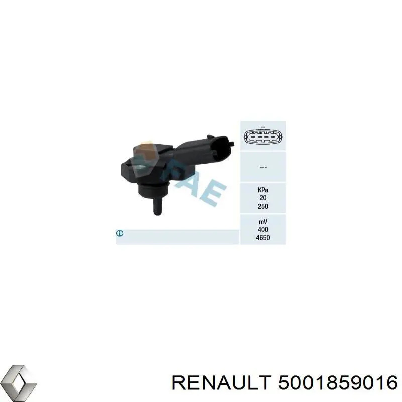 Sensor de presión del colector de admisión 5001859016 Renault (RVI)