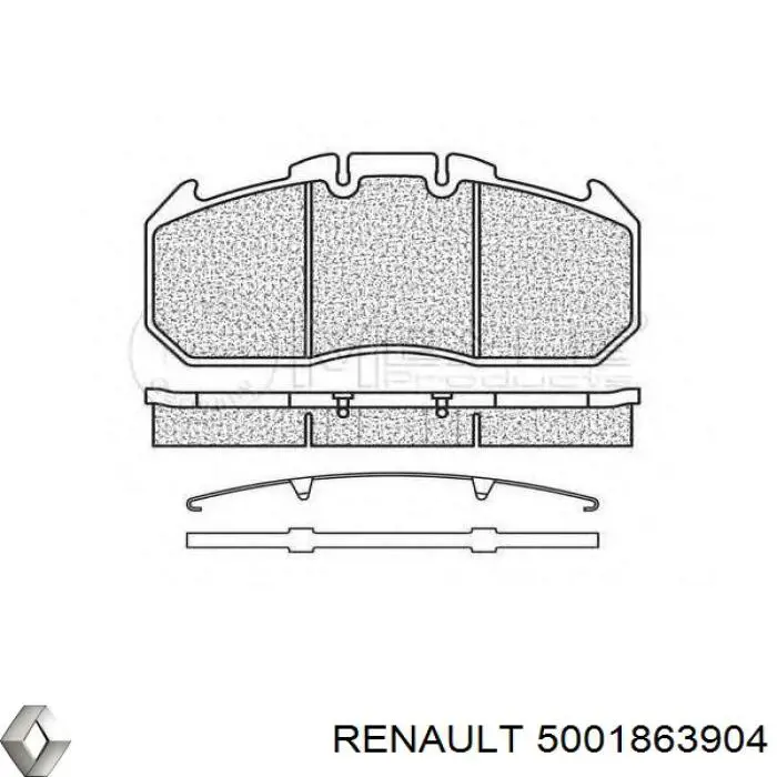 5001863904 Renault (RVI) pastillas de freno delanteras