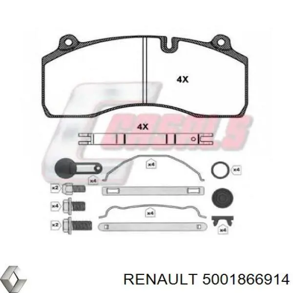 Pastillas de freno 5001866914 Renault (RVI)