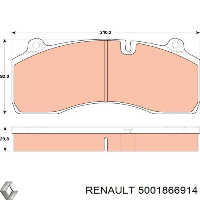 5001866914 Renault (RVI) Pastillas delanteras