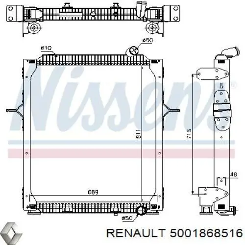 5001868516 Renault (RVI) radiador refrigeración del motor