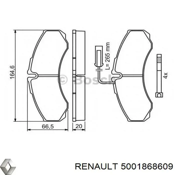 Pastillas traseras de freno Renault (RVI) 5001868609 precio, desde 30,36 EUR
