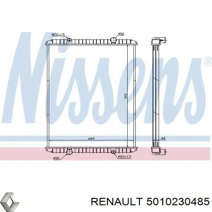 5010230485 Renault (RVI) radiador refrigeración del motor