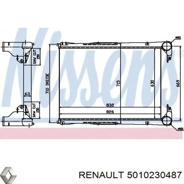 Intercooler 96967 Nissens