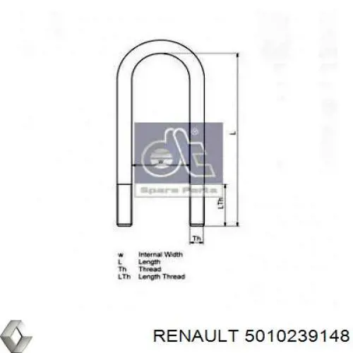 5010239148 Renault (RVI) brida de ballesta