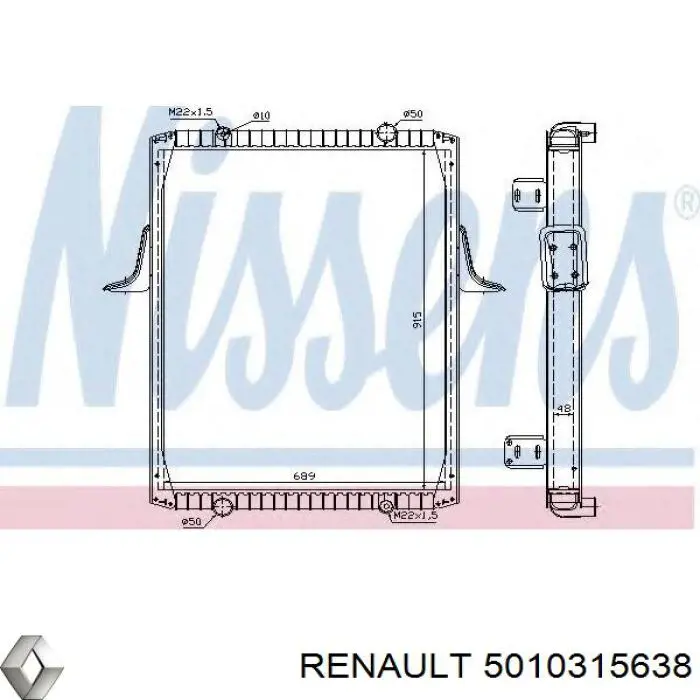 5010315638 Renault (RVI) radiador refrigeración del motor