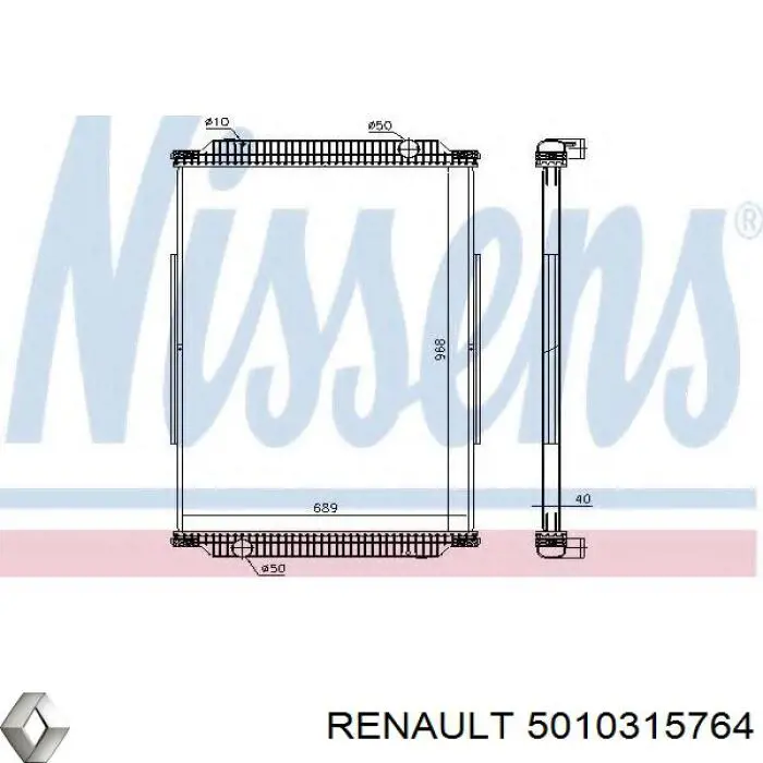 5010315764 Renault (RVI) radiador refrigeración del motor