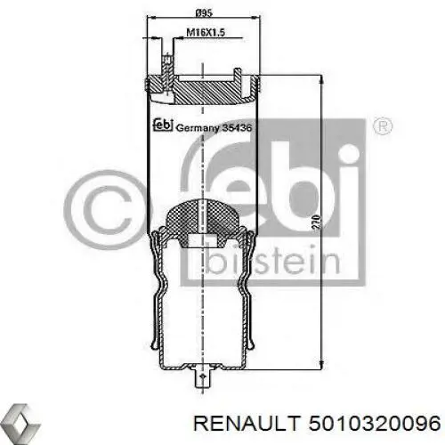 Bolsa de aire de cabina para Renault Trucks MAGNUM 